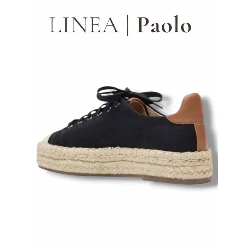 Linea Paolo Women’s Silva Espadrille Sneakers in the Size 9.5 in Black/Cognac